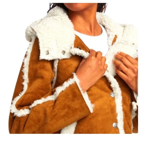 Free People We The Free Vegan Sherling Coat - Picture 4 of 7